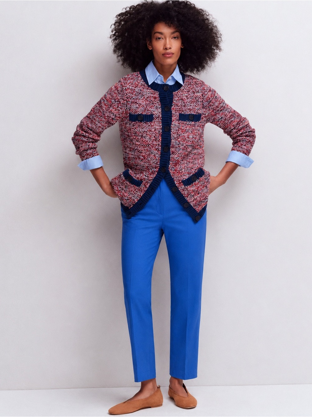 Boden Blue Cotton Stretch Cigarette Ankle Pants Petite US 6P